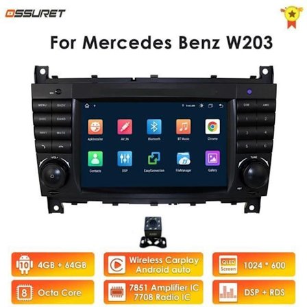 4G+64G 8 Core Android10 bilradio multimedieafspiller til Mercedes Benz C Class W203 2004-2007 CLC CLK W209 Carplay GPS Navi