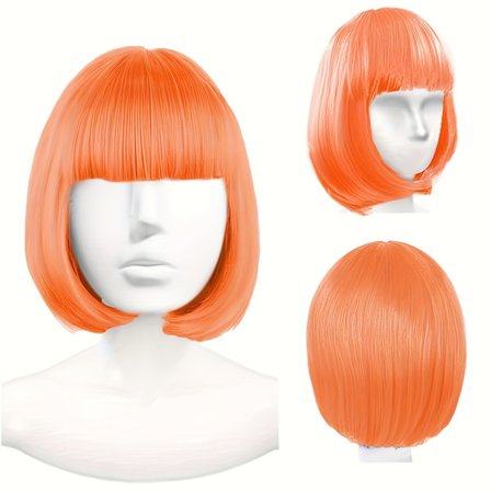 Färgglada korta bob-peruker för cosplay och fester
