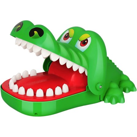 Krokodillespill Liten Croco Doc Spill Leketøy Krokodilletenner, Actionferdighet for Familiespill, Test Lykken Din, for Barn, Familiespill, (Stor)