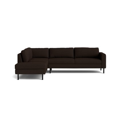 Oslo Hjørnesofa Cona Mørkebrun Venstrevendt - Stor Stue Sofa med Nozag Fjedre - 274x222x77cm - Slap af med Stil