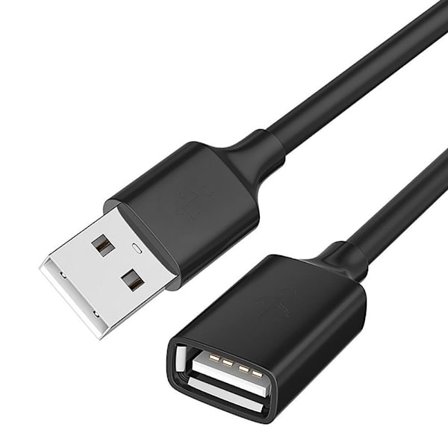 2 stk. USB Data Kabel Forlænger Data Kabel SØLV 2M