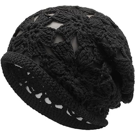 (Svart)Våren Høst Beanies Dame Håndlaget Heklet Slouchy Beanie