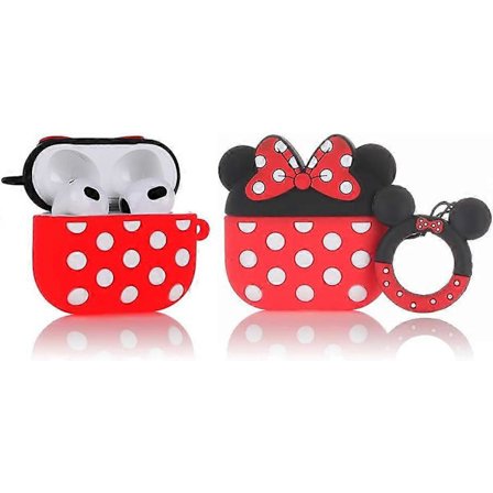 Passar designad för Airpods 3:e generationen 2021, Silikon Tecknad Söt Fodral Skyddande Stötsäkert Skydd för Airpods 3 Minnie