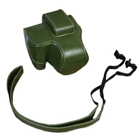 Canon EOS R10 læderetui med skulderrem - Grøn