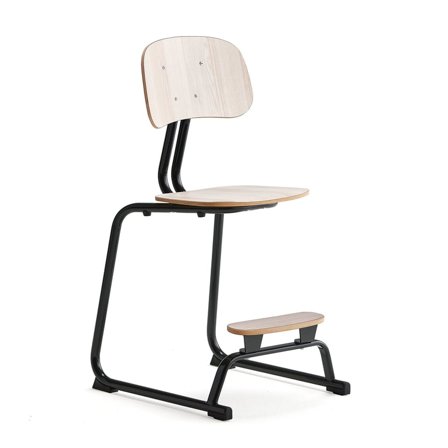 Elevstol YNGVE, medstativ, höjd 520 mm, antracitgrå/ask