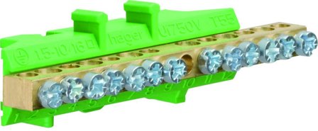 Hager KM13E Jordplint 60 A, mässing 6x16 + 7x10 mm², Elfördelning & strömförsörjning