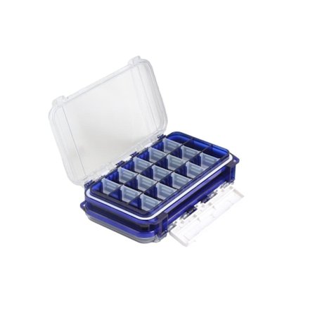 Waterproof Fishing Tackle Box with Adjustable Compartments - Blue Plastic Storage Box for Small Parts and Fishing Accessories