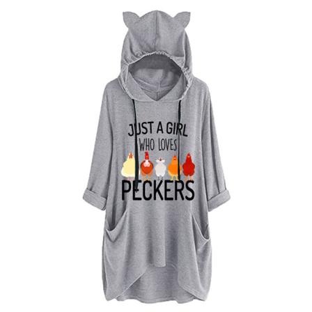 Kvinnor Hög Låg Fåll Med Fickor Tröjor Print Sweatshirts