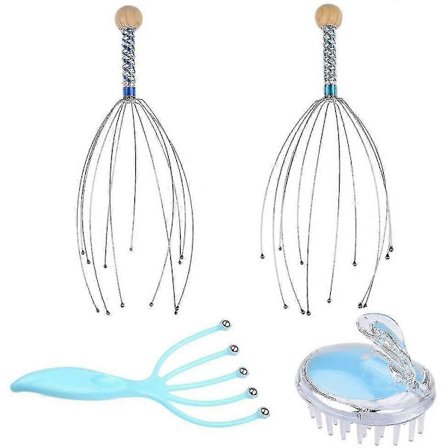 Hovedmassage Sæt Hovedbundsmassage Hovedbundsbørste Hovedmassage Spider - 2x Hovedmassage