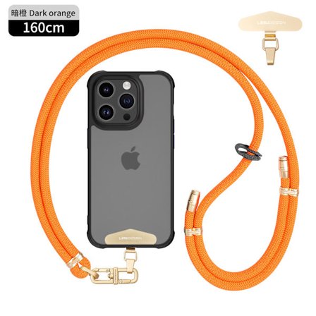 Anti-tyveri mobilholder til mobiltelefon, clips i rustfrit stål og justerbare spænder (orange)