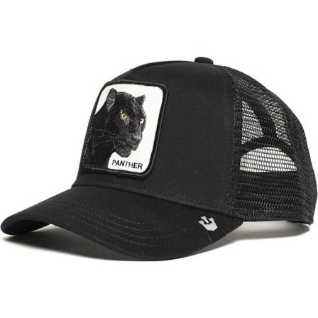 Mesh Animal Broderet Kasket Snapback Kasket Sort Panter - Perfet