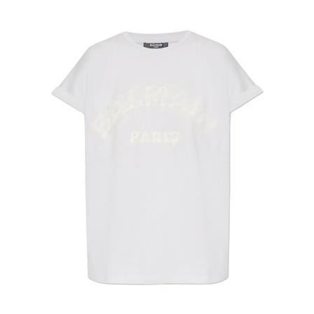 Balmain T-shirt with logo , Blauw , Dames , Maat: 2XS