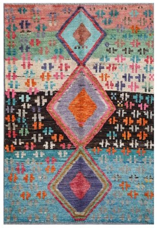 Hand Knotted Moroccan Berber - Afghanistan 121X178 Wool Rug Small