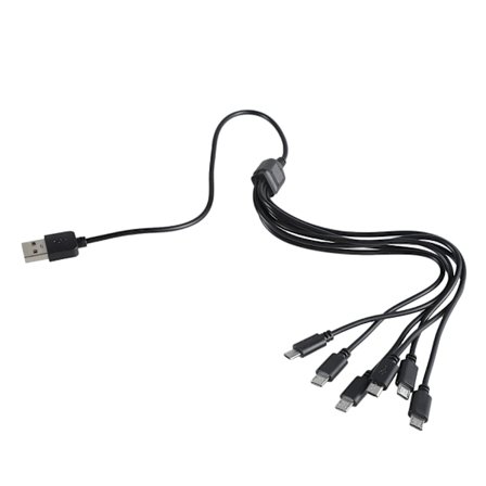 USB–USB 5-nastainen latauskaapeli 6-in-1 USB 2.0 Type A – 6 USB 5-nastaista urosliitintä