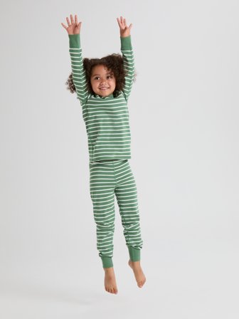 Polarn O. Pyret - Striped trousers - 110 - Childrenswear - green