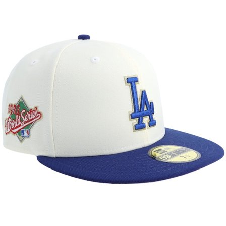 New Era - MLB Wit fitted Cap - "Hatstore Exclusive x Los Angeles Dodgers 59FIFTY World Series Chrome/Blue Fitted " @ Hatstore