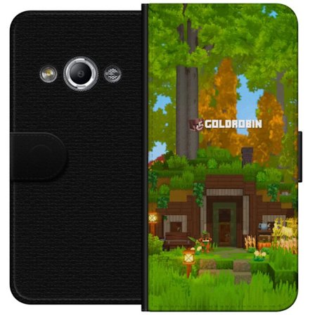 Kompatibel Tegnebogsetui til Samsung Galaxy Xcover 3 Hytale fantasylandsby i voxelstil med efterårslandskab