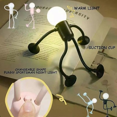 Formbar Sjov Sportsmand Natlampe Knap Batteri Bordlampe til Soveværelse Badeværelse Juledekoration Kreativt Ornament[D]