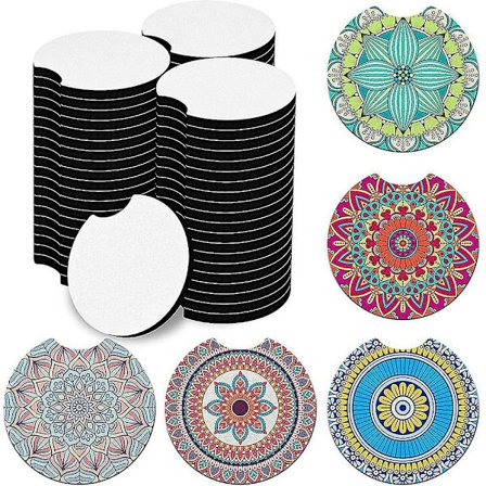 60 kpl sublimointityhjiä auton lasinalusia DIY-käsitöihin, lämpöpainatus, auton kupinpidin, juomavesi, ab