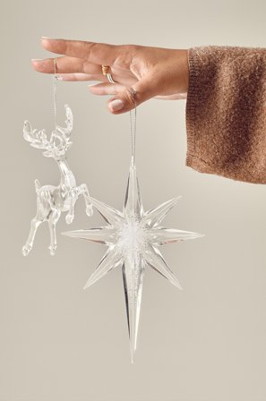 Jotex - Julepynt 4-pakning Gjennomsiktig - REINDEER - Kjøp Juletrepynt hos Jotex