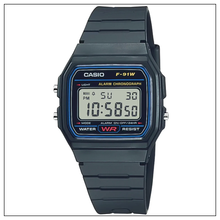 Casio M's Timeless Collection F-91W-1Yeg Black