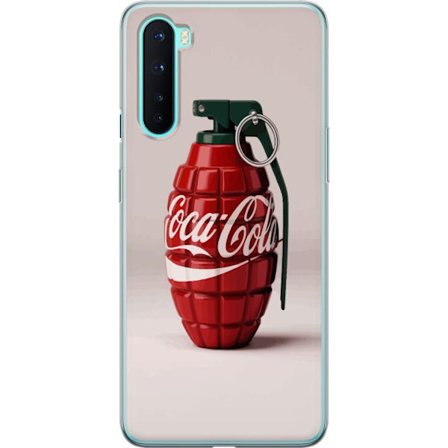 Kompatibel Mobilcover til OnePlus OnePlus Nord Kunstnerisk illustration af Coca Cola granatæble i rødt og grønt, pop art inspireret motiv med legen