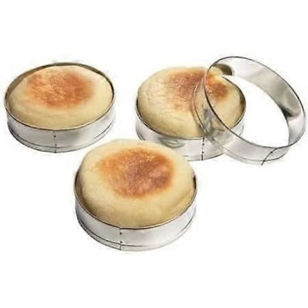 4 stk. Engelske Muffins Crumpet Biscuit Cookie Rings Cutter Sæt Æg Pandekage