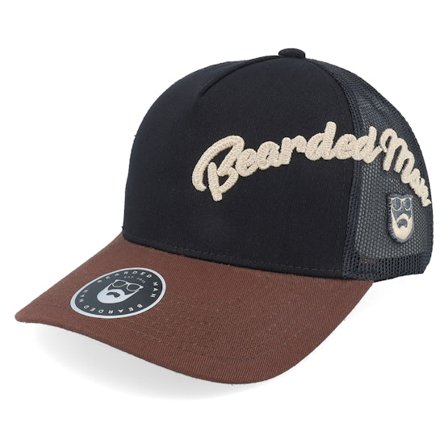 Bearded Man - Brown trucker Czapka Z Daszkiem - Side Arch 3d Logo Black/Brown A-frame Trucker @ Hatstore