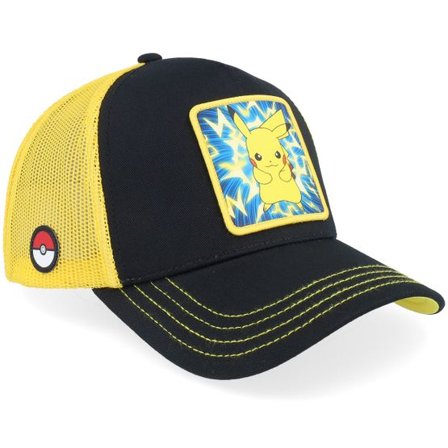 Capslab - Svart trucker Keps - Pokemon Pikachu Yellow/Black A-Frame Trucker @ Hatstore