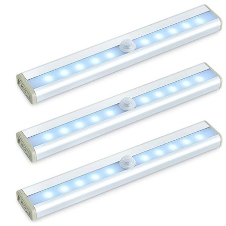 10-LED Trådlös Rörelseaktiverad LED-Ljuslist med Magnetisk Remsa