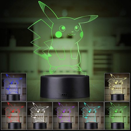 3d Led nattljus, 7 färger Gradvis förändring Touch Switch USB lampa för semesterpresenter eller hemdekorationer-001