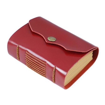 Håndlavet Mini Sød Lomme Vintage Dagbog Læder Notesbog Rejsejournal 1stk rød