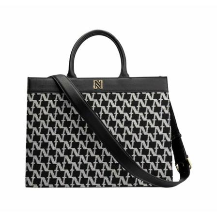 Nikkie, Tweed Shopper Black Zwart, Dames, Maat:ONE Size