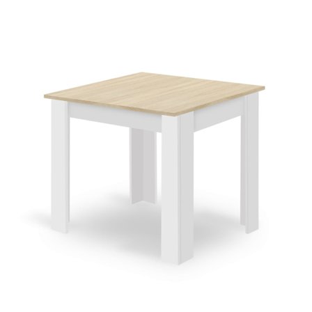 Valora NP Fyrkantigt Matbord Sonoma Ek Skiva med Vita Ben