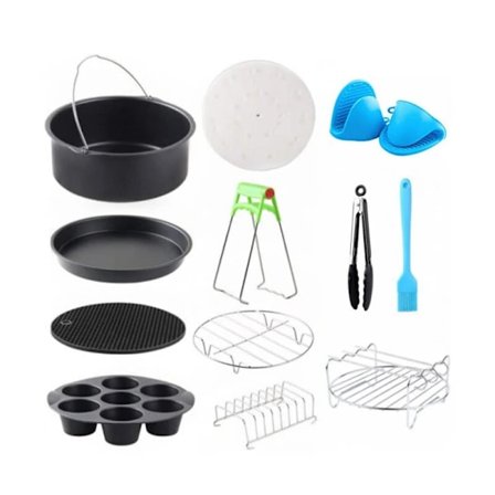/EA/Airfryer-tillbehör 12-delars set - 7 tum, Airfryer-tillbehör, lämplig för 3,2QT-5,8QT-up airfryer alla märken