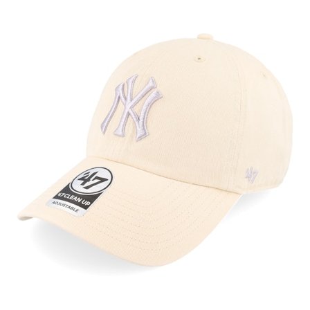 47 Brand - MLB Beige unconstructed Caps - New York Yankees MLB Clean Up Natural Dad Cap @ Hatstore