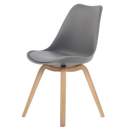 Grå fåtölj EMY med kudde 45x58x82cm - Trä - Spånskivor - Syntetisk