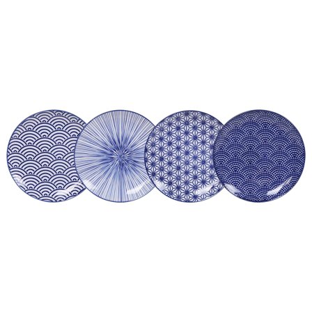 Tokyo design studio Nippon Blue tallerken 4 stk' - 'Blå