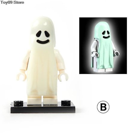 1stk Skrekk Halloween-serien Byggeklosser Lysende Smilende & Crying Ghost Model Action Figurer Små Murstein Leker For Barn