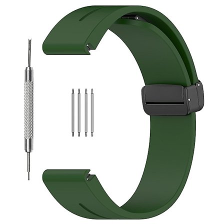 22mm Magnetiskt Silikonarmband för Huawei Watch Gt 4 46mm/samsung Galaxy Watch3 45mm/garmin Venu 3 Svart Spänne Armband