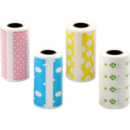 Rulle med 4 termiske klistermærker i farver - 57 mm x 30 mm