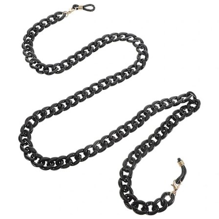 Brillekjede Akryl Sklisikker Hengende Brillesnor Svart 70x1cm Trendy 1 stk