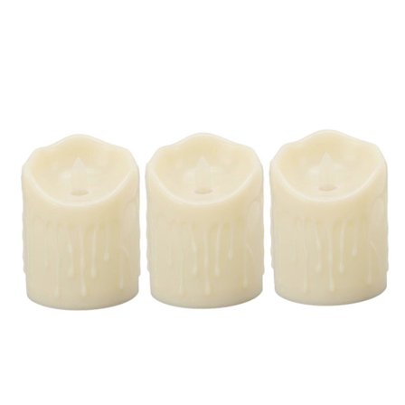 LED Ljus Levande Flamlösa Batteridrivna Flimrande Elektroniska Ljus för Bröllopsfest Festival 3st