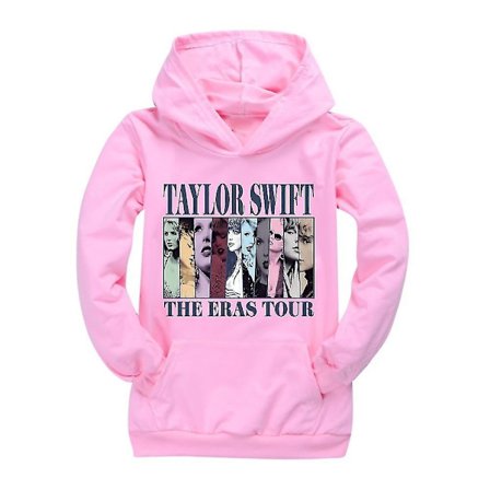 Pop Taylor Swift The Eras Tour Hoodie Flickor Hooded Sweatshirt Pullover Toppar 9-14 År Barn Teenagere - WELLNGS Pink