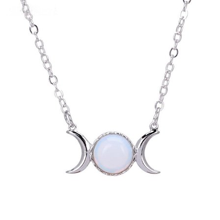 1 st. Opal Triple Goddess Moon Symbol Hängehalsband