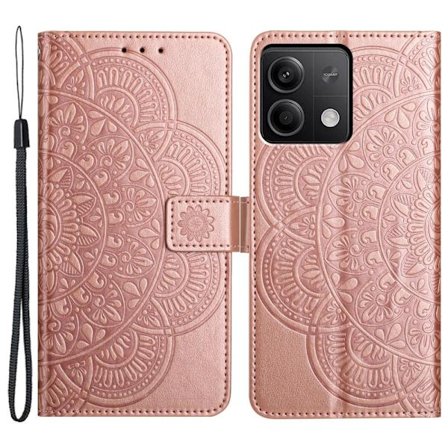 SKALO Xiaomi Redmi Note 13 5G Mandala Flip Cover - Rosa guld