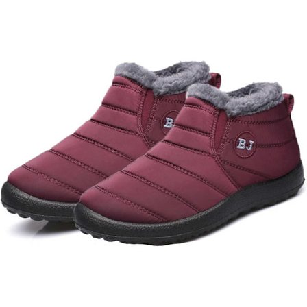 Boojoy Vintersko Boojoy Vinter Snø Ankelstøvler Varmt Fôret Slip On Vanntett (44 Svart)