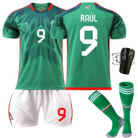 Mexico Tröja 22/23 9 Raul Fotbollströja Fotbollströja Suit With Pad 18(100-110)