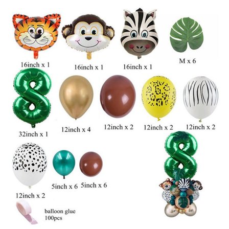 Djurnummerballonger Digitalballongset SET 8