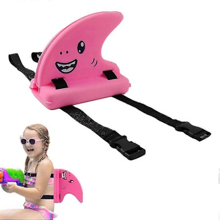 [PLEE] Hajfena Svømmebræt til Børn, Hajfena Flydehjælp Sikkerhed Svømmetræner, Bærbare Træningsflåd med Justerbart Bælte